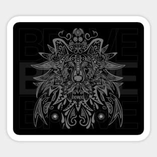 Black Grey Simple Brave Sticker